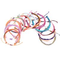 Moda crear pulseras de cordón de cera, Ajustable & Joyería & unisexo & multi-hilera, más colores para la opción, 150-280mm, 5Strandfilamento/Grupo, Vendido por Grupo