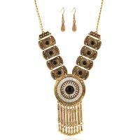 Set gioielli in lega di zinco, orecchino & Collana, lega in zinco, with 2inch extender chain, placcato, Twist ovale & per la donna & con strass, nessuno, Lunghezza Appross. 17.7 pollice, Venduto da set