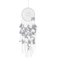 Mode Dreamcatcher, fer, avec Fil de coton & plume, fait à la main, styles différents pour le choix, blanc, 200x900mm, Vendu par PC