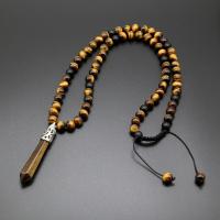 Natuursteen Halsketting, met Tiger Eye, handgemaakt, mode sieraden & uniseks, 51cm-80cm, Verkocht door Strand