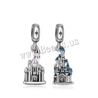 European Zinc Alloy Pendler, Castle, forgyldt, du kan DIY & emalje, flere farver til valg, nikkel, bly & cadmium fri, 10x31mm, Solgt af PC