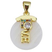 Cubic Zirconia Micro Pave Brass Pendant plated fashion jewelry & DIY & with cubic zirconia nickel lead & cadmium free Approx Sold By Lot