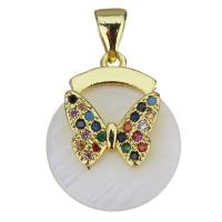 Cubic Zirconia Micro Pave Brass Pendant plated fashion jewelry & DIY & with cubic zirconia nickel lead & cadmium free Approx Sold By Lot