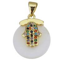 Cubic Zirconia Micro Pave Brass Pendant plated fashion jewelry & DIY & with cubic zirconia nickel lead & cadmium free Approx Sold By Lot