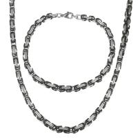 Stainless Steel smycken Ställer, armband & halsband, ROSTFRITT STÅL, Unisex, 4mm, Längd Ca 24 inch, Säljs av Ställ