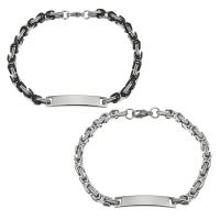 Pulseira  de jóias de aço inox, aço inoxidável, banhado, unissex, Mais cores pare escolha, 34x6mm,5mm, vendido para Aprox 8.5 inchaltura Strand