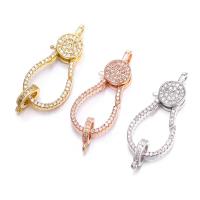 Brass Lobster Clasp plated DIY & micro pave cubic zirconia Sold By Lot