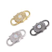 Brass Carabiner Key Ring plated DIY & micro pave cubic zirconia Sold By Lot