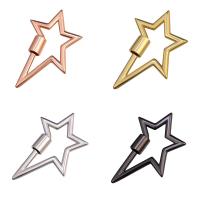 Mässing Karbinhake nyckelring, Star, plated, DIY, fler färger för val, 20x30mm, 5PC/Lot, Säljs av Lot