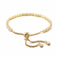 Cubic Zirconia Micro Pave Brass Bracelet plated Adjustable & micro pave cubic zirconia & for woman Sold By Lot