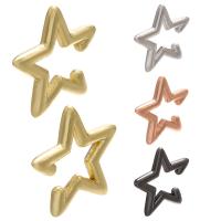 Messing Oorbel clip, Ster, plated, voor vrouw, meer kleuren voor de keuze, 21x2.80x20mm, 10pC's/Lot, Verkocht door Lot