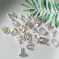 Natürliche weiße Muschelperlen, Muschel, Alphabet-Buchstabe, zufällig gesendet & DIY, weiß, 10x8mm, 10PCs/Menge, verkauft von Menge