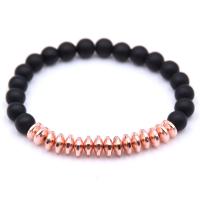 Unisex la pulsera y el brazalete, Piedra natural, Esférico, chapado, elástico & unisexo & antifatiga, más colores para la opción, 8mm,19mm, Vendido por Sarta