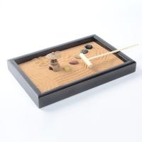 Middle Density Fibreboard Zen Sandbox Ornament Square half handmade for home and office black Sold By PC