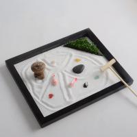 Middle Density Fibreboard Zen Sandbox Ornament Square half handmade for home and office black Sold By PC