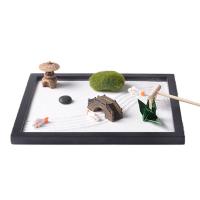 Middle Density Fibreboard Zen Sandbox Ornament Square half handmade for home and office black Sold By PC