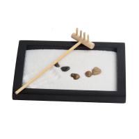 Placa de fibra de densidade média Ornamento Zen Sandbox, Quadrado, metade handmade, para casa e escritório, preto, 215x175x12mm, vendido por PC