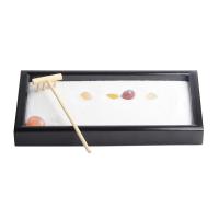 Middle Density Fibreboard Zen Sandbox Ornament Square half handmade for home and office black Sold By PC