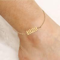 Roestvrijstalen Anklet, Roestvrij staal, plated, mode sieraden & verschillende stijlen voor de keuze & voor vrouw, meer kleuren voor de keuze, 10x21mm, Per verkocht 8.27 inch Strand