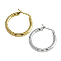 925 sterling silver Huggie Hoop Earring, Rund, plated, Koreanska stil & för kvinna, fler färger för val, 3mm, 22mm, Säljs av Par