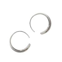 Argent sterling 925 Huggie Anneau d'oreille, Rond, Placage, avec earnut en plastique & Style coréen & pour femme, plus de couleurs à choisir, 3mm, 21mm, Vendu par paire