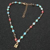 Diabolico dei monili della collana dell'occhio, alluminio, with 2.76 inch extender chain, placcato color oro, stili diversi per la scelta & per la donna, colori misti, Venduto per Appross. 13.78 pollice filo