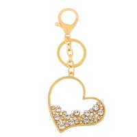 Chiave catena, ottone, Cuore, placcato, Micro spianare cubic zirconia & cavo, nessuno, 61x134mm, Venduto da PC