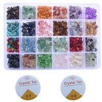 Natursten Bead, du kan DIY & 24 celler, flere farver til valg, 192x130x22mm,4-7mm, Ca. 1200pc'er/Box, Solgt af Box