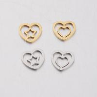 Acier inoxydable Coeur Pendentifs, poli, DIY & creux, plus de couleurs à choisir, 10*9mm, Vendu par PC