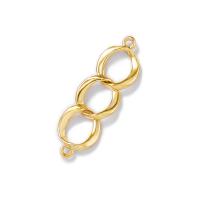 Connettore di gioielli in ottone, Sostenibile & Mini & multifunzionale & DIY, oro, assenza di nichel,piombo&cadmio, 7.50x24mm, Foro:Appross. 1mm, 10PC/lotto, Venduto da lotto