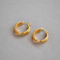 Messing Huggie Hoop Earring, gold plated, verschillende stijlen voor de keuze & voor vrouw, metallic kleur plated, 20mm, Verkocht door pair