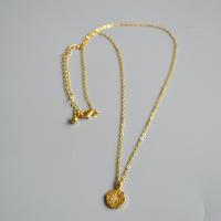 Collana in ottone, with 1.96 inch extender chain, Placcato oro 18K, Micro spianare cubic zirconia & per la donna, placcato color metallo, 12mm, Venduto per Appross. 15.74 pollice filo