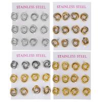 Roestvrij staal Stud Earrings, Stud Oorbel, plated, mode sieraden & voor vrouw, meer kleuren voor de keuze, 13x13mm, Verkocht door Stel