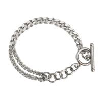 Titanium stål armbånd, poleret, Unisex & forskellig størrelse for valg, metallisk farve forgyldt, 3mm,5mm, Solgt af Strand