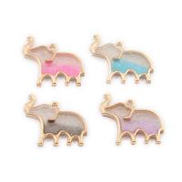 Zinc Alloy Enamel Pendants Elephant gold color plated DIY nickel lead & cadmium free Sold By PC