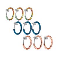 Huggie Hoop Øreringe, Stainless Steel, Donut, forgyldt, Unisex, flere farver til valg, 10x1.60x13mm, 30pc'er/Lot, Solgt af Lot