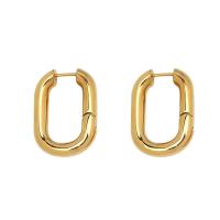 Messing oorringen, Geometrisch Patroon, gepolijst, voor vrouw, gouden, 80x80x30mm, Verkocht door pair