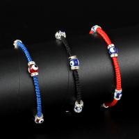 Pareja pulsera y brazalete, Aleación, Esférico, chapado, Longitud Ajustable & Kumihimo & unisexo & antifatiga, más colores para la opción, 6,2mm, Vendido por Sarta