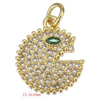 Cubic Zirconia Micro Pave Brass Pendant plated fashion jewelry & DIY & with cubic zirconia nickel lead & cadmium free Approx 3mm Sold By Lot