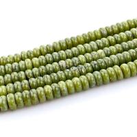 Perline gioielli gemme, Pietra naturale, abaco, lucido, Portatile & Mini & DIY, verde, 4x8mm, 1Strandstrefolo/PC, Venduto da PC