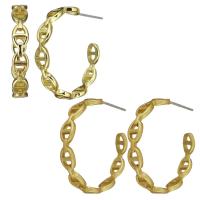 Messing Hoop Earring, forgyldt, for kvinde & hule, flere farver til valg, 4x22x23mm,0.5mm, Solgt af par