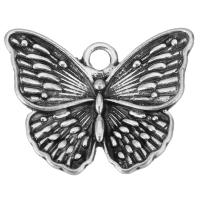 Zinc Alloy Pendler, Butterfly, forgyldt, du kan DIY, metallisk farve forgyldt, 24x3x19mm, Hole:Ca. 2.5mm, Solgt af PC