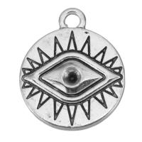 Sinkkiseos Tag Charm, Pyöreä, päällystetty, tee-se-itse, metalliväri päällystetty, 16x2x19mm,2.5mm, Reikä:N. 2mm, Myymät PC