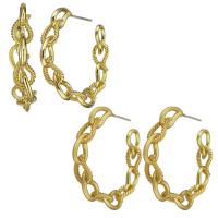 Messing Hoop Earring, forgyldt, for kvinde & hule, flere farver til valg, 6x28x32mm,0.5mm, Solgt af par