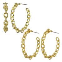 Brass Hoop Earring plated for woman & hollow 0.5mm Sold By Pair