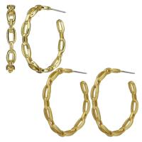 Messing Hoop Earring, forgyldt, for kvinde & hule, flere farver til valg, 3.5x29x30mm,0.5mm, Solgt af par