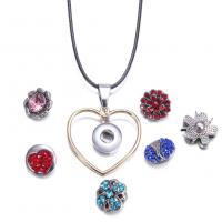 Zinc Alloy Snap Button Ketting, plated, mode sieraden & uniseks & verschillende stijlen voor de keuze, meer kleuren voor de keuze, nikkel, lood en cadmium vrij, Verkocht door PC