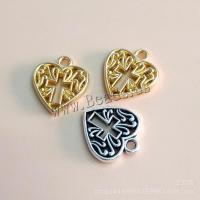 Zinc Alloy Heart Pendants plated DIY & hollow nickel lead & cadmium free Sold By PC