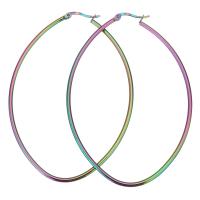 Mens acier inoxydable Hoop boucles d'oreilles, Placage, bijoux de mode & pour femme, 56x80mm, Vendu par paire