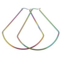 Mens acier inoxydable Hoop boucles d'oreilles, Placage, bijoux de mode & pour femme, 68x70mm, Vendu par paire